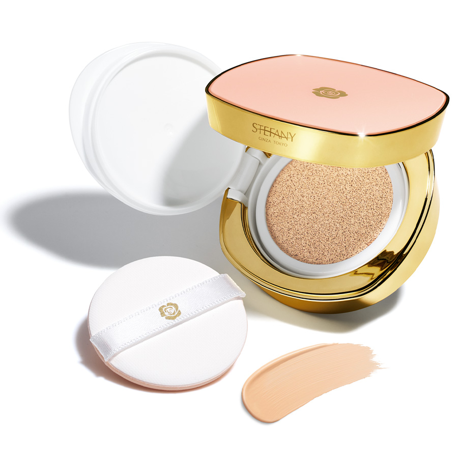 【新品】銀座ステファニー　クッションファンデーション＆ケース＆ハンドクリーム 定期コース>STEFANY AGING COVERクッションファンデーション 01