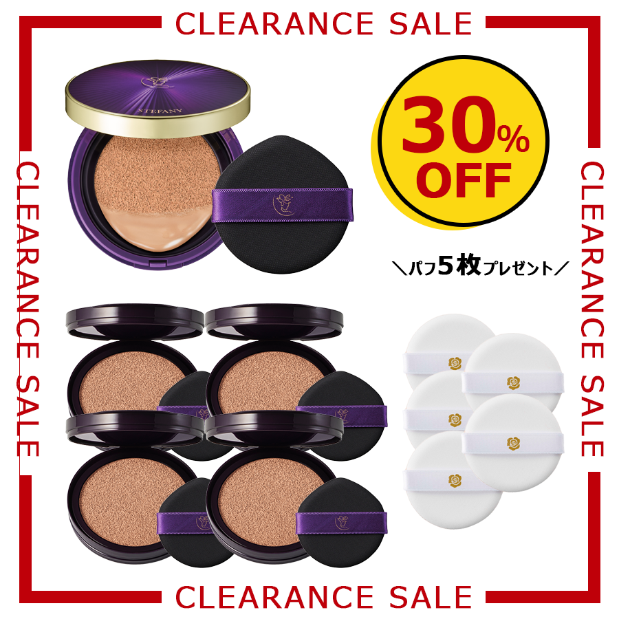 [2025クリアランス] STEFANY AGING COVER（ステファニーエイジングカバー※1）クッションファンデーション 02 ナチュラルオークル 本品＆リフィル4個（約5か月分）＆パフ5枚プレゼント