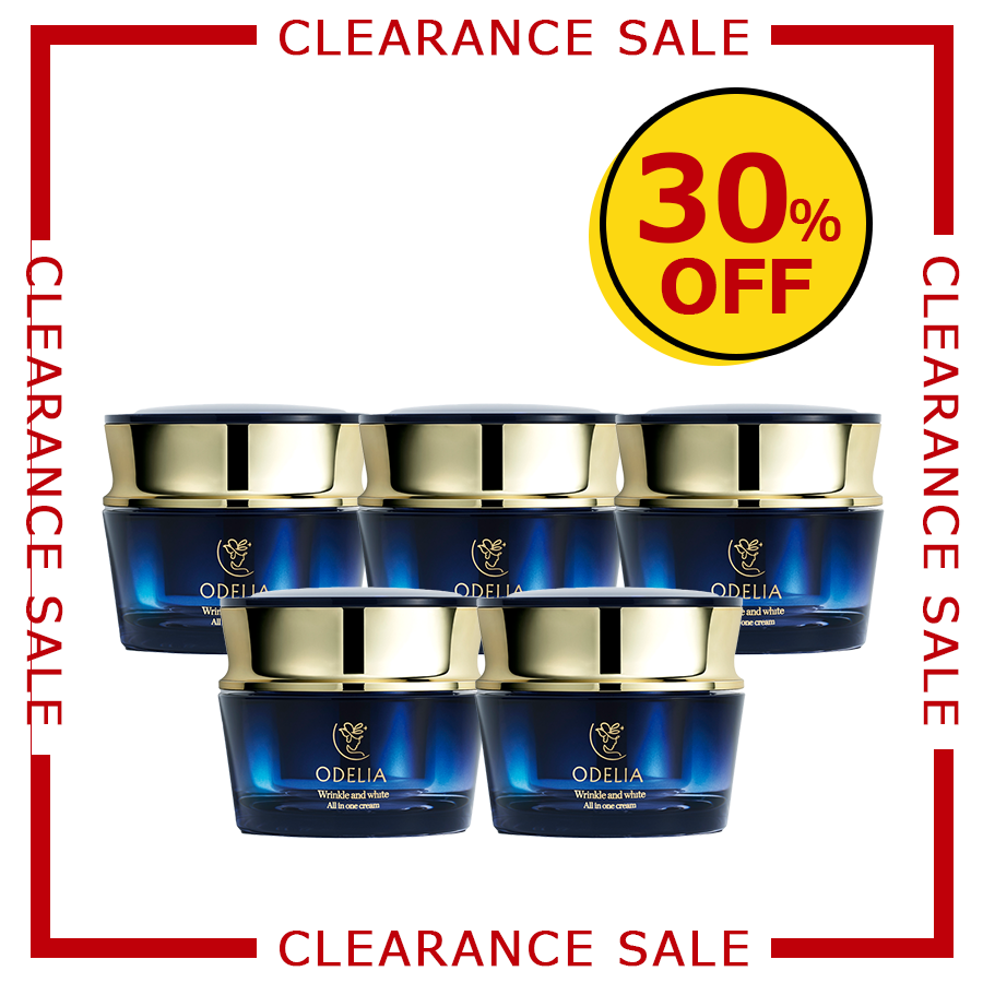 [2025クリアランス] ODELIA（オディリア）リンクル＆ホワイト オールインワンクリーム 5個セット