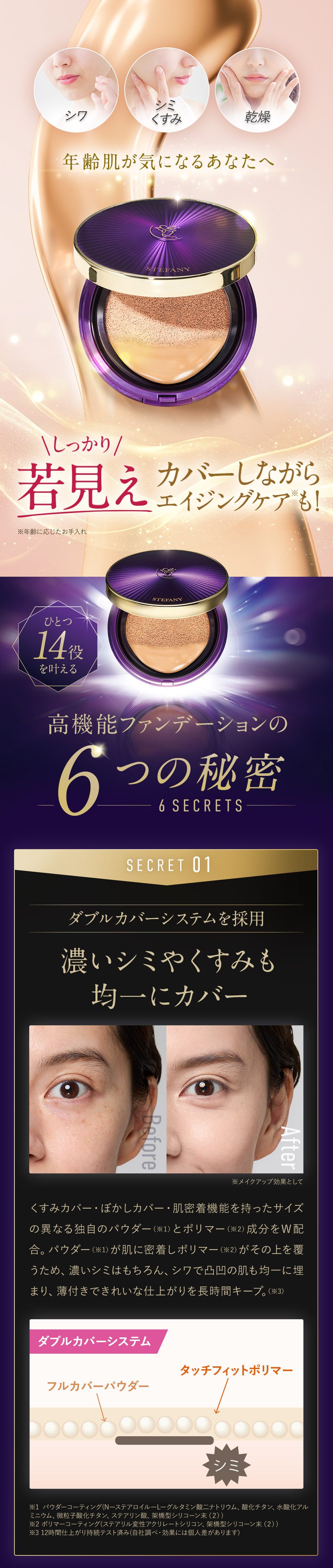 STEFANY AGING COVER クッションファンデーション 01 ナチュラル