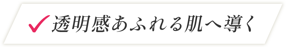 透明感あふれる肌へ導く