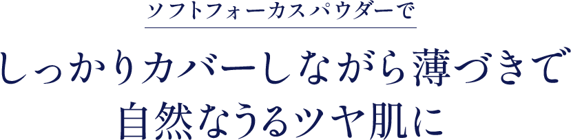 ソフトフォーカスパウダーでしっかりカバーしながら薄づきで自然なうるツヤ肌に